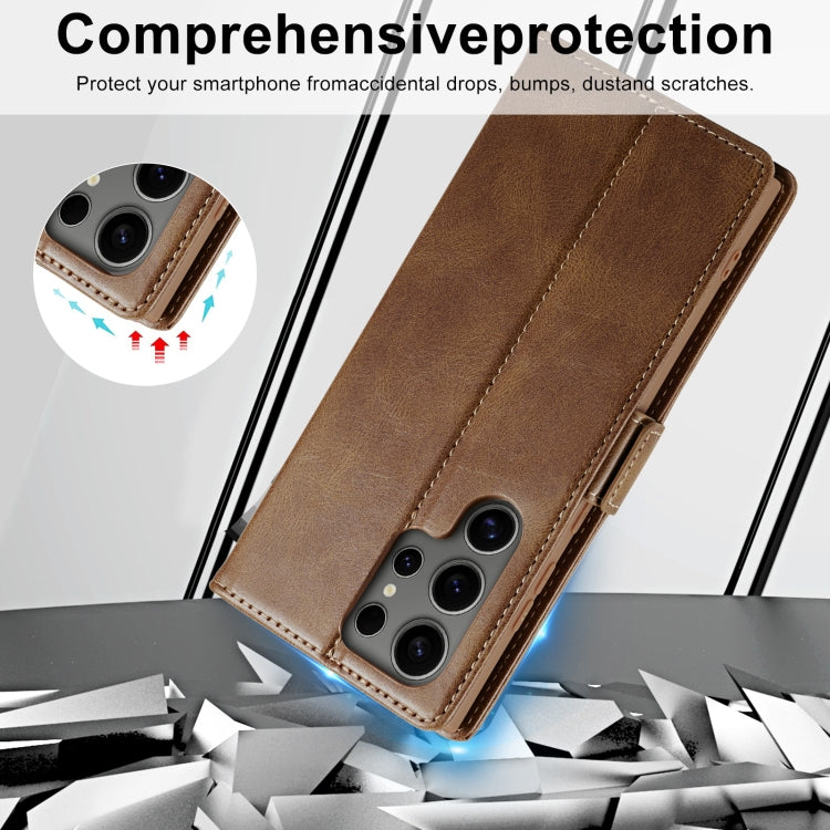 For Samsung Galaxy S24 Ultra LC.IMEEKE RFID Anti-theft Leather Phone Case(Brown) - HoMEdemic™ 