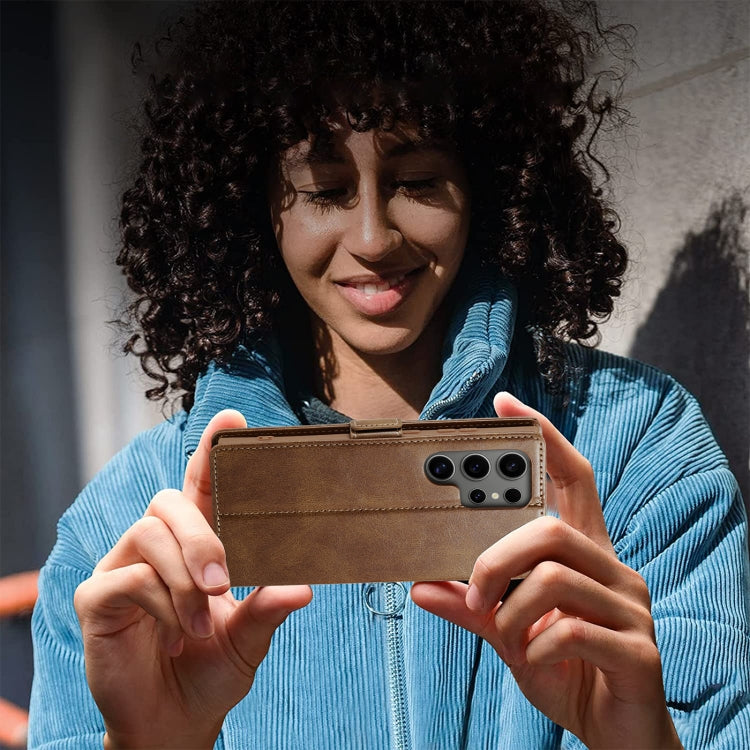 For Samsung Galaxy S24 Ultra LC.IMEEKE RFID Anti-theft Leather Phone Case(Brown) - HoMEdemic™ 