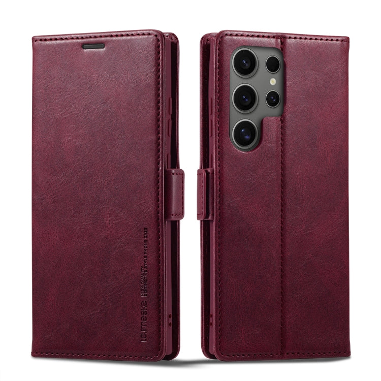For Samsung Galaxy S24 Ultra LC.IMEEKE RFID Anti-theft Leather Phone Case(Red) - HoMEdemic™ 