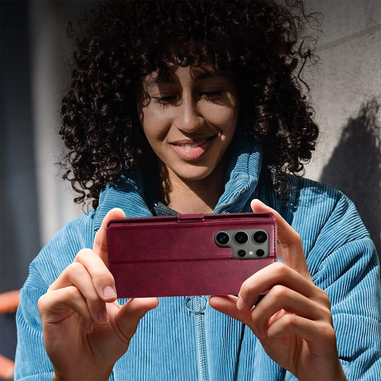 For Samsung Galaxy S24 Ultra LC.IMEEKE RFID Anti-theft Leather Phone Case(Red) - HoMEdemic™ 