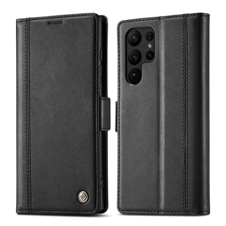 For Samsung Galaxy S24 Ultra LC.IMEEKE Skin-friendly Card Slots Leather Phone Case(Black) - HoMEdemic™ 