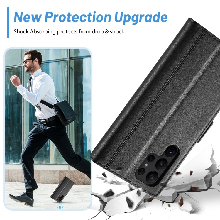 For Samsung Galaxy S24 Ultra LC.IMEEKE Skin-friendly Card Slots Leather Phone Case(Black) - HoMEdemic™ 