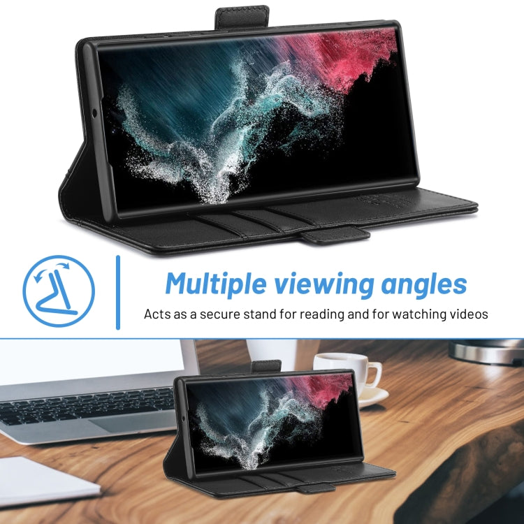 For Samsung Galaxy S24 Ultra LC.IMEEKE Skin-friendly Card Slots Leather Phone Case(Black) - HoMEdemic™ 