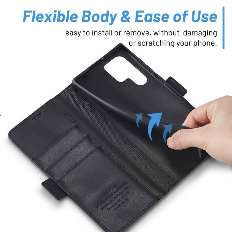 For Samsung Galaxy S24 Ultra LC.IMEEKE Skin-friendly Card Slots Leather Phone Case(Black) - HoMEdemic™ 