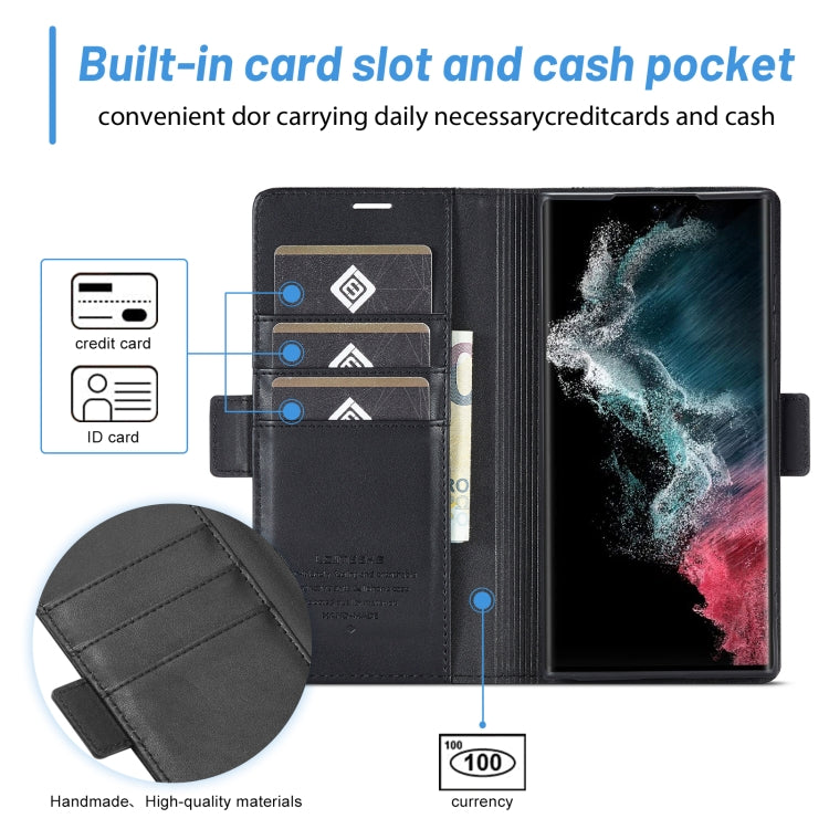 For Samsung Galaxy S24 Ultra LC.IMEEKE Skin-friendly Card Slots Leather Phone Case(Black) - HoMEdemic™ 