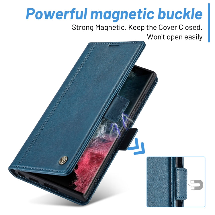 For Samsung Galaxy S24 Ultra LC.IMEEKE Skin-friendly Card Slots Leather Phone Case(Blue) - HoMEdemic™ 