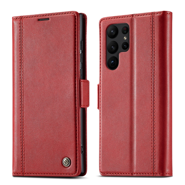 For Samsung Galaxy S24 Ultra LC.IMEEKE Skin-friendly Card Slots Leather Phone Case(Red) - HoMEdemic™ 