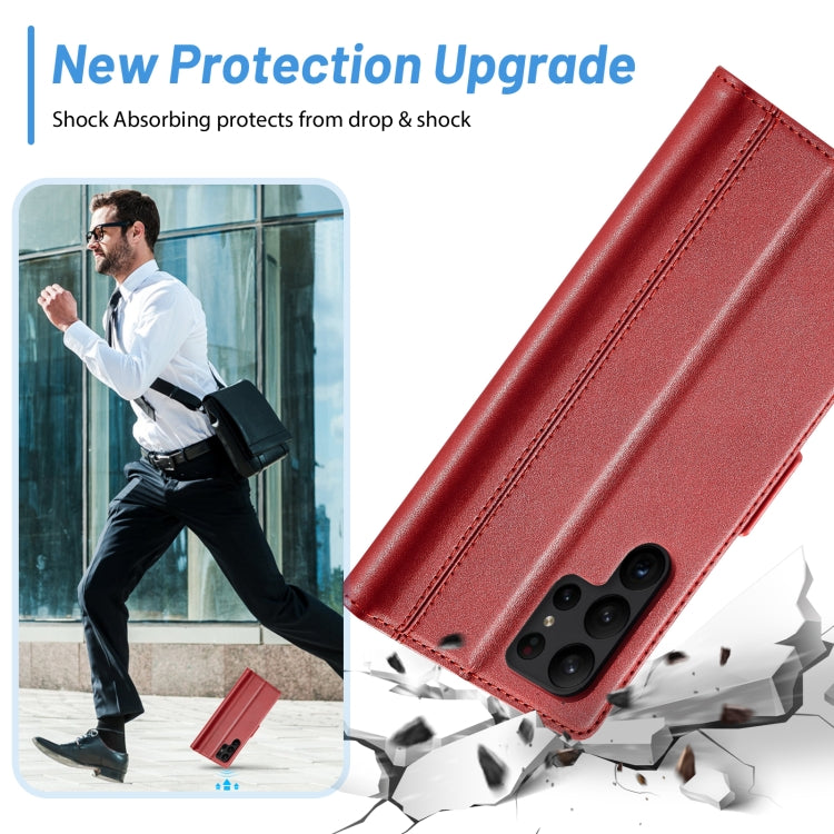 For Samsung Galaxy S24 Ultra LC.IMEEKE Skin-friendly Card Slots Leather Phone Case(Red) - HoMEdemic™ 