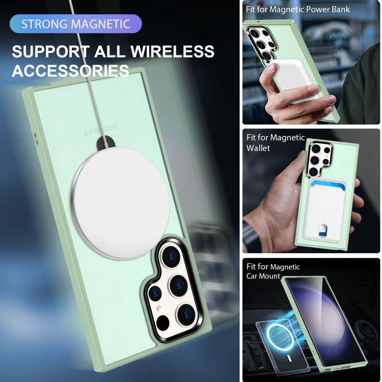 For Samsung Galaxy S24 Ultra MagSafe Holder Skin-feel PC Hybrid TPU Phone Case(Light Green) - HoMEdemic™ 