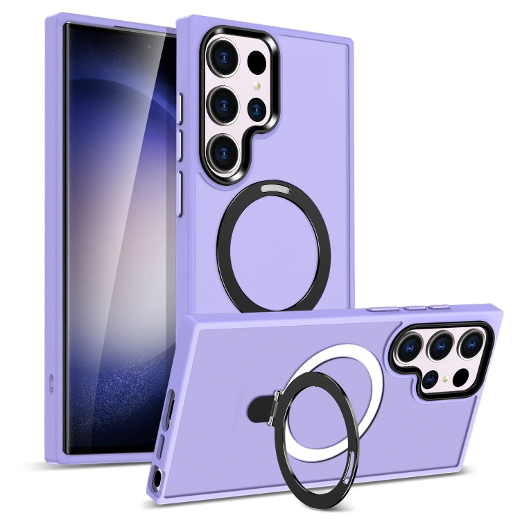 For Samsung Galaxy S24 Ultra MagSafe Holder Skin-feel PC Hybrid TPU Phone Case(Light Purple) - HoMEdemic™ 