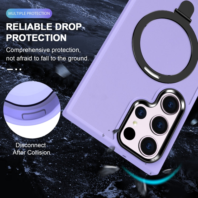 For Samsung Galaxy S24 Ultra MagSafe Holder Skin-feel PC Hybrid TPU Phone Case(Light Purple) - HoMEdemic™ 