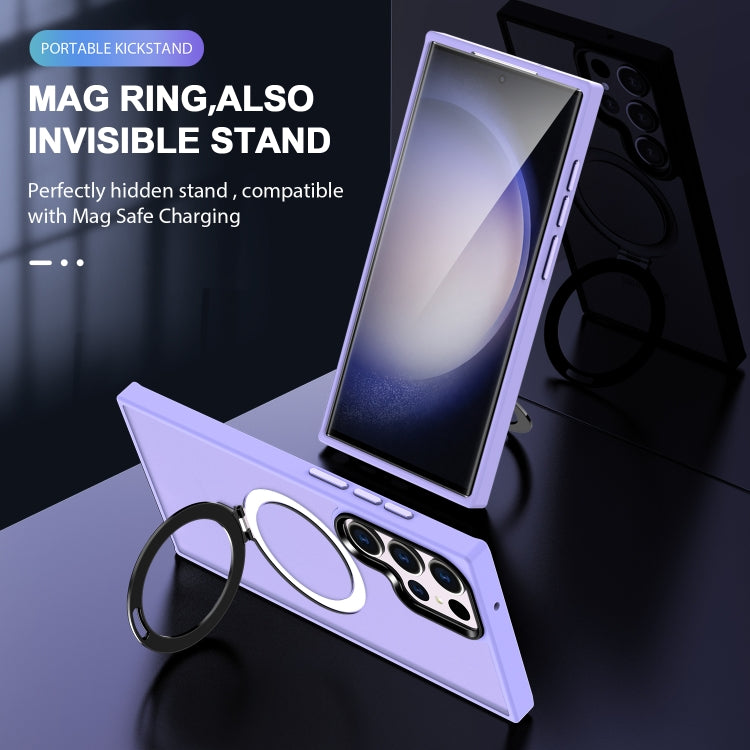 For Samsung Galaxy S24 Ultra MagSafe Holder Skin-feel PC Hybrid TPU Phone Case(Light Purple) - HoMEdemic™ 