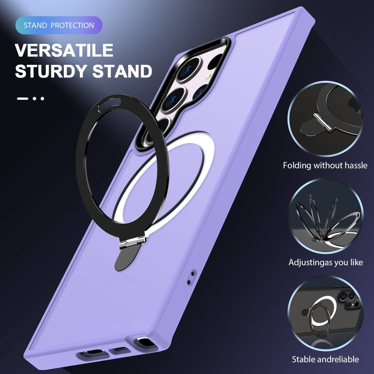 For Samsung Galaxy S24 Ultra MagSafe Holder Skin-feel PC Hybrid TPU Phone Case(Light Purple) - HoMEdemic™ 