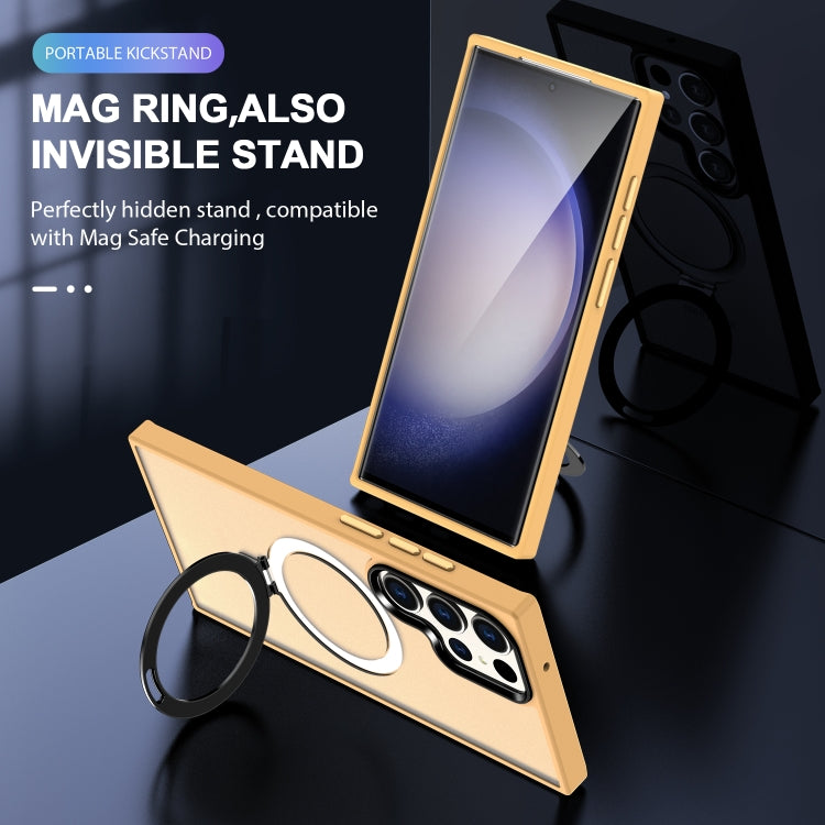 For Samsung Galaxy S24 Ultra MagSafe Holder Skin-feel PC Hybrid TPU Phone Case(Orange) - HoMEdemic™ 