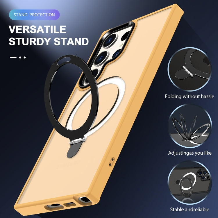 For Samsung Galaxy S24 Ultra MagSafe Holder Skin-feel PC Hybrid TPU Phone Case(Orange) - HoMEdemic™ 