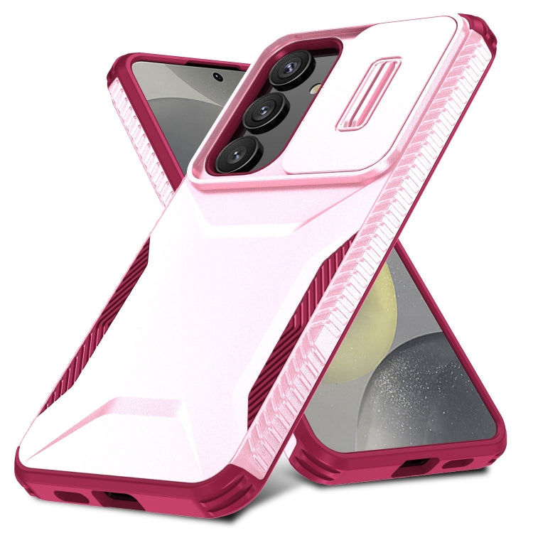 For Samsung Galaxy S25 5G / S24 5G Sliding Camshield Phone Case(Pink + Rose Red) - HoMEdemic™ 