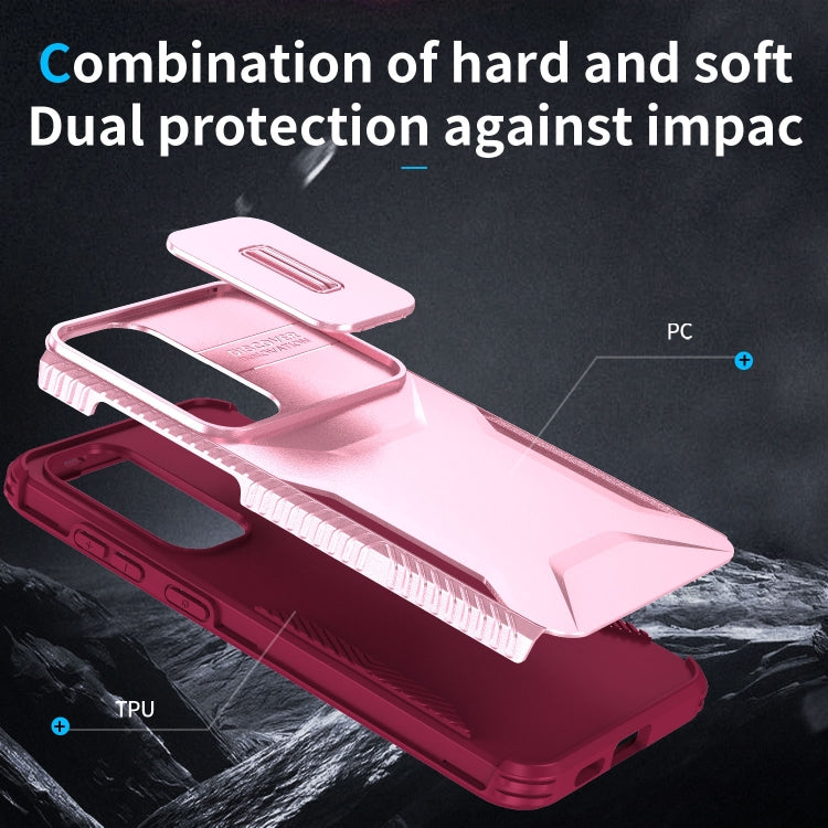 For Samsung Galaxy S25 5G / S24 5G Sliding Camshield Phone Case(Pink + Rose Red) - HoMEdemic™ 