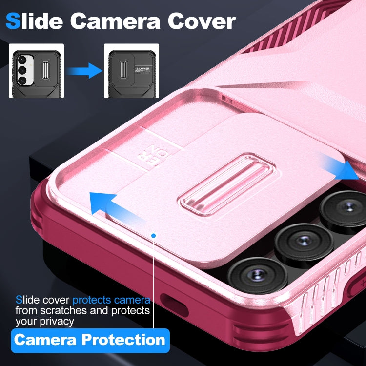 For Samsung Galaxy S25 5G / S24 5G Sliding Camshield Phone Case(Pink + Rose Red) - HoMEdemic™ 