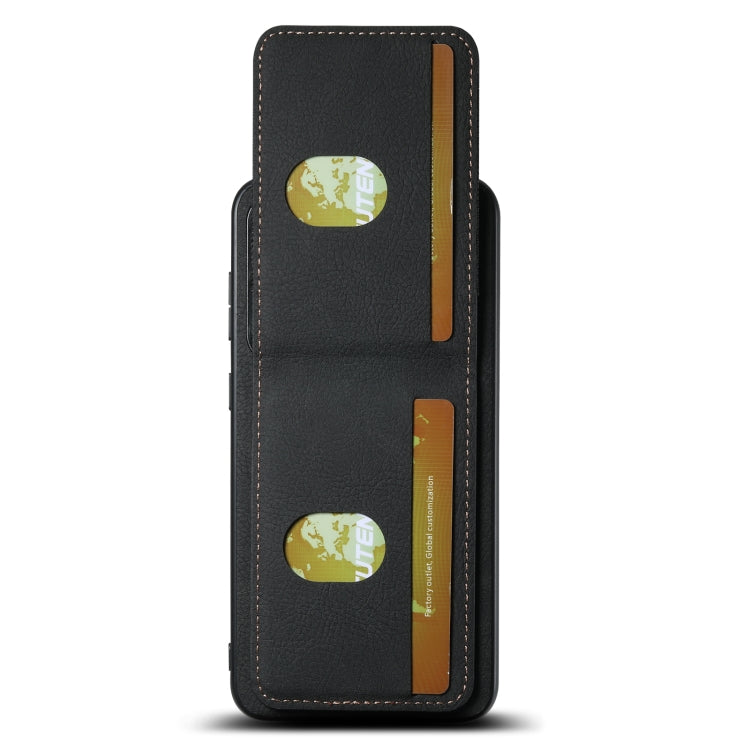 For Samsuny Galaxy S23+ 5G Suteni H03 Litchi Leather Card Bag Stand Back Phone Case(Black) - HoMEdemic™ 