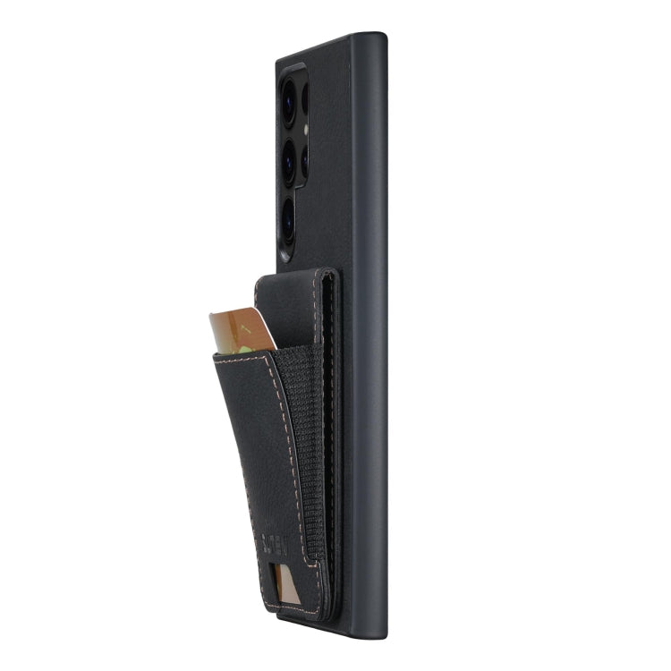 For Samsuny Galaxy S24 Ultrra 5G Suteni H03 Litchi Leather Card Bag Stand Back Phone Case(Black) - HoMEdemic™ 