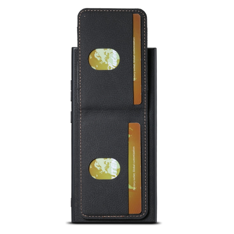 For Samsuny Galaxy S24 Ultrra 5G Suteni H03 Litchi Leather Card Bag Stand Back Phone Case(Black) - HoMEdemic™ 