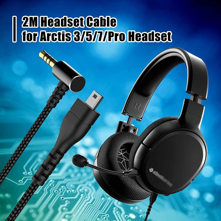 For SteelSeries Arctis 3 5 7 Pro Nylon Weaving Game Headset Cable(Black) - HoMEdemic™ 