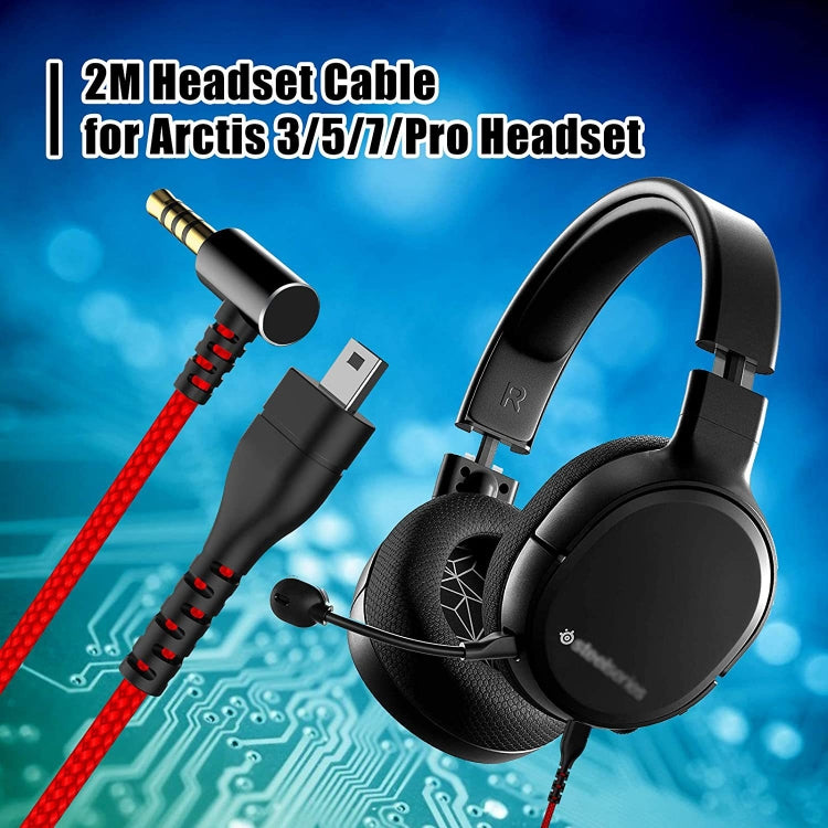 For SteelSeries Arctis 3 5 7 Pro Nylon Weaving Game Headset Cable(Red) - HoMEdemic™ 