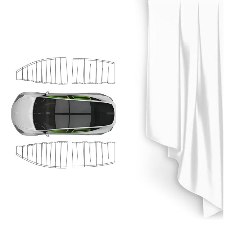 For Tesla Model Y 4pcs White Car Side Window Privacy Sun Protection Curtain - HoMEdemic™ 