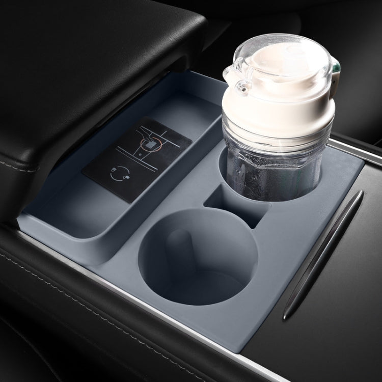 For Tesla Model3/Y Central Water Cup Limiter Silicone Coaster(Gray) - HoMEdemic™ 