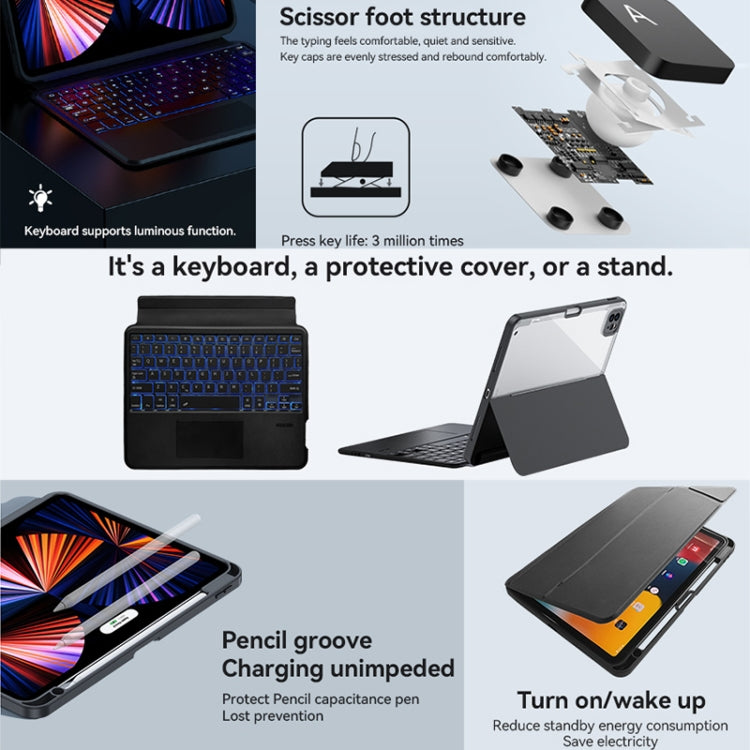 For iPad 10th Gen 10.9 2022 ZGA K01 Wireless Bluetooth Magnetic Keyboard Tablet Leather Case(Black) - HoMEdemic™ 