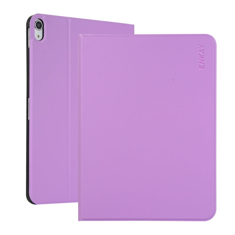 For iPad 2025 / 2022 ENKAY PC Back Cover Smart Leather Tablet Case with Pen Slot & Holder(Purple) - HoMEdemic™ 