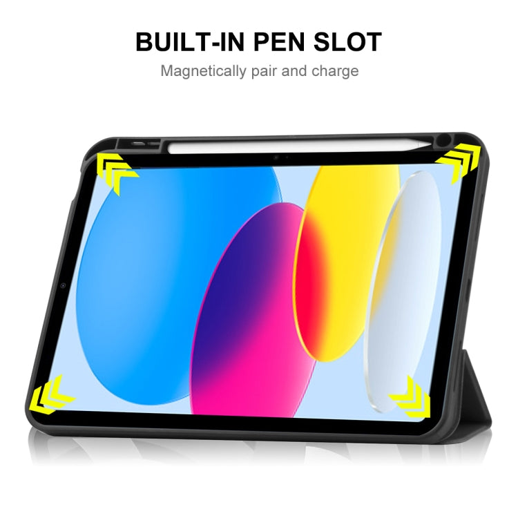 For iPad 2025 / 2022 ENKAY TPU Back Cover Smart Leather Stand Tablet Case with Pen Slot(Light Blue) - HoMEdemic™ 