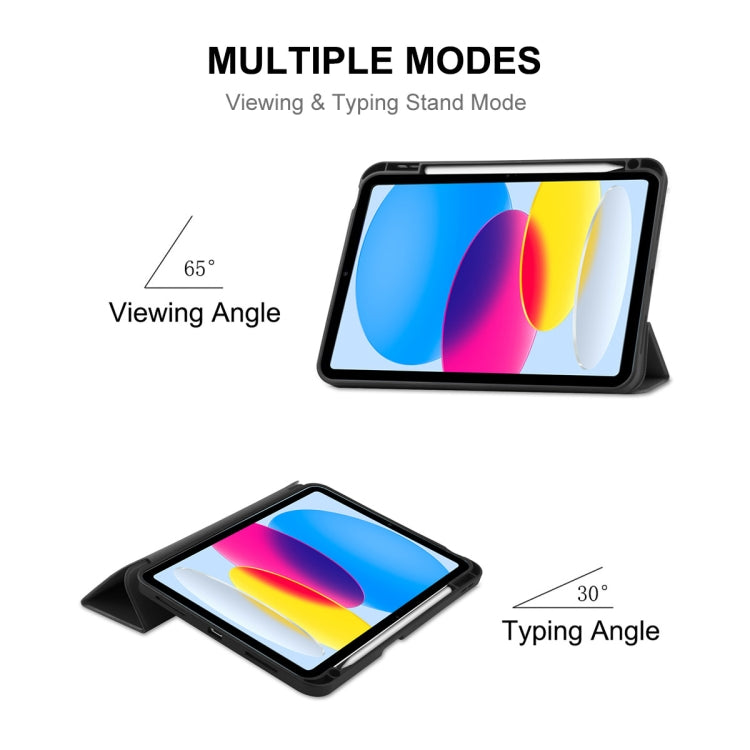 For iPad 2025 / 2022 ENKAY TPU Back Cover Smart Leather Stand Tablet Case with Pen Slot(Light Blue) - HoMEdemic™ 