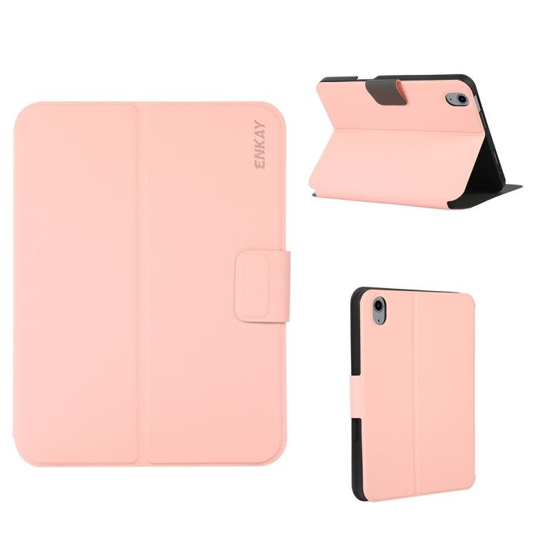 For iPad 2025 / 2022 ENKAY TPU Back Cover Smart Leather Tablet Case with Pen Slot & Holder(Pink) - HoMEdemic™ 