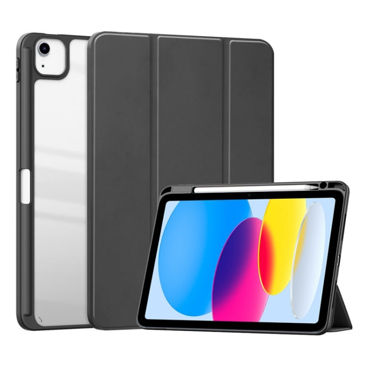 For iPad 2025 / 2022 ZGA Tri-Fold Voltage Smart Leather Tablet Case(Black) - HoMEdemic™ 