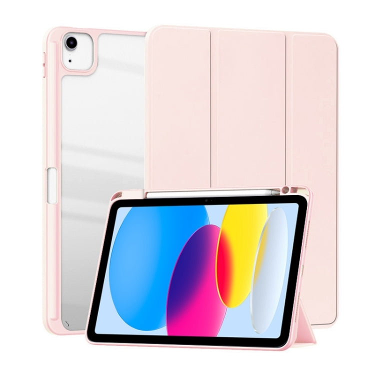 For iPad 2025 / 2022 ZGA Tri-Fold Voltage Smart Leather Tablet Case(Pink) - HoMEdemic™ 