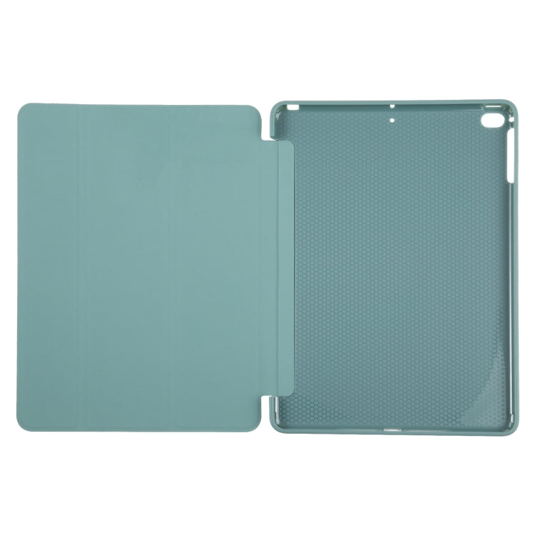 For iPad 9.7 2018 & 2017 / Air / Air2 GEBEI 3-folding Holder Shockproof Flip Leather Tablet Case(Dark Green) - HoMEdemic™ 