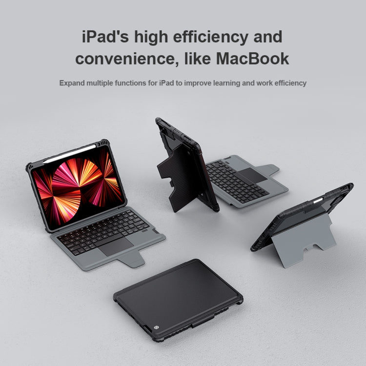 For iPad Air 10.9 2020 / Air 4 / Air 5 / Pro 11 2020 / 2021 / 2022 NILLKIN Bluetooth Touch Keyboard Smart Tablet Case(Black) - HoMEdemic™ 