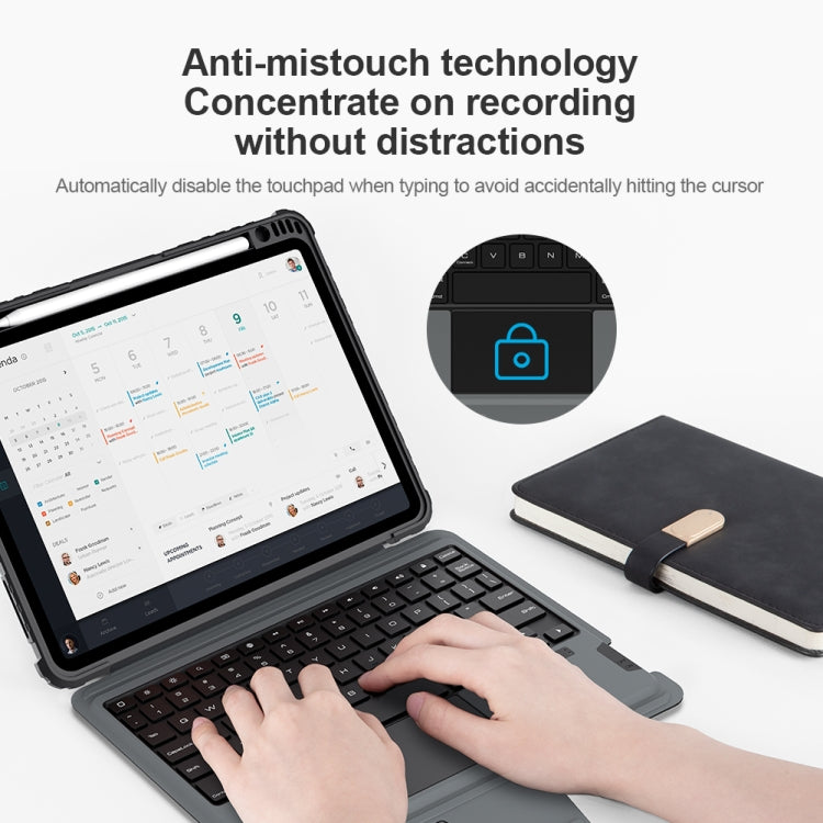 For iPad Air 10.9 2020 / Air 4 / Air 5 / Pro 11 2020 / 2021 / 2022 NILLKIN Bluetooth Touch Keyboard Smart Tablet Case(Black) - HoMEdemic™ 