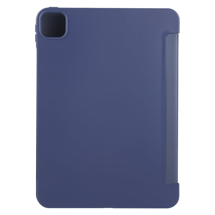 For iPad Air 11 2025 / 2024 GEBEI 3-folding Holder Shockproof Flip Leather Tablet Case(Dark Blue) - HoMEdemic™ 