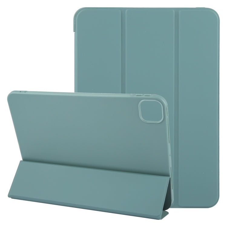 For iPad Air 11 2025 / 2024 GEBEI 3-folding Holder Shockproof Flip Leather Tablet Case(Dark Green) - HoMEdemic™ 