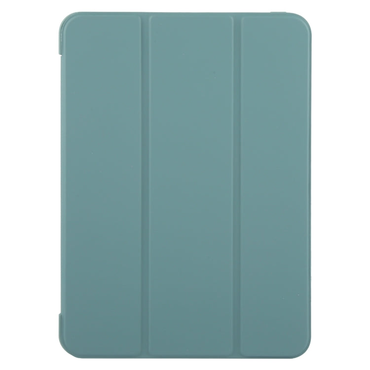 For iPad Air 11 2025 / 2024 GEBEI 3-folding Holder Shockproof Flip Leather Tablet Case(Dark Green) - HoMEdemic™ 