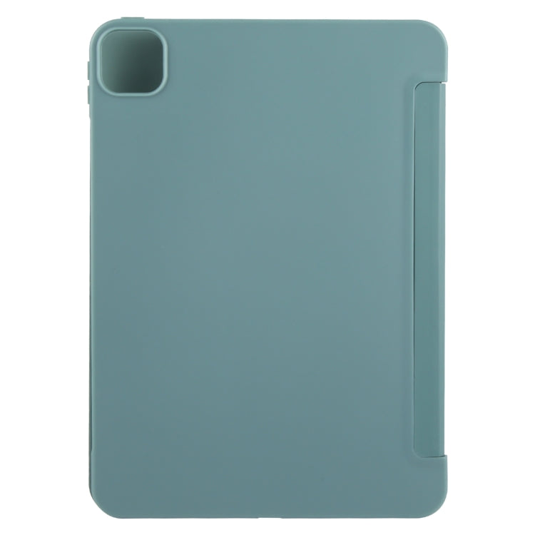 For iPad Air 11 2025 / 2024 GEBEI 3-folding Holder Shockproof Flip Leather Tablet Case(Dark Green) - HoMEdemic™ 
