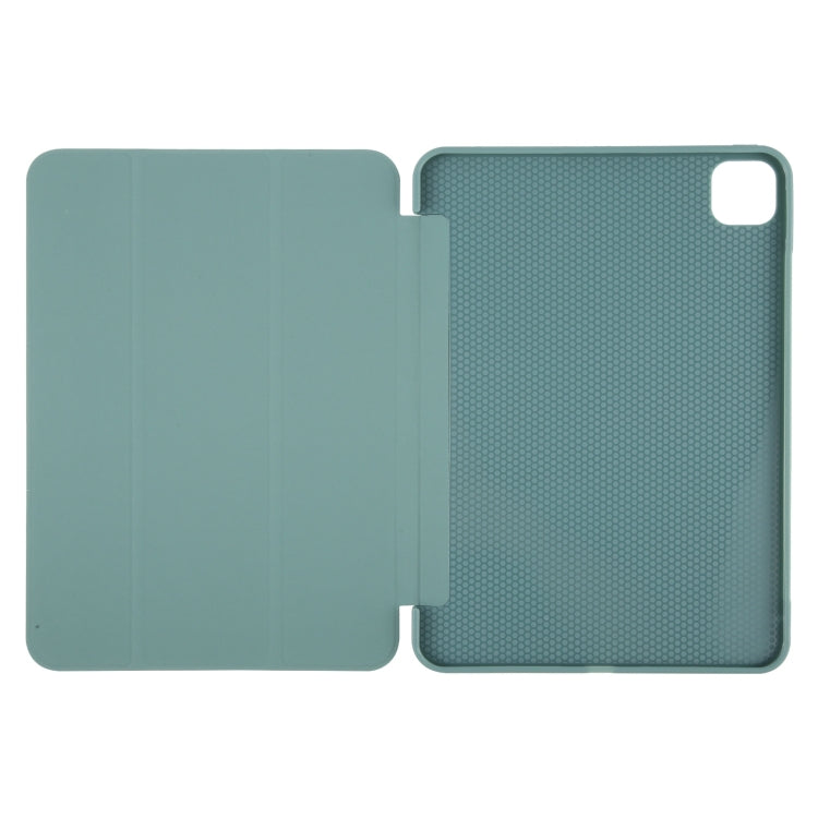 For iPad Air 11 2025 / 2024 GEBEI 3-folding Holder Shockproof Flip Leather Tablet Case(Dark Green) - HoMEdemic™ 