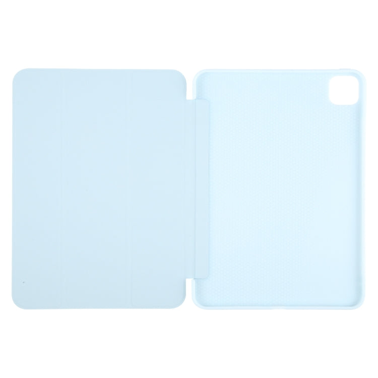 For iPad Air 11 2025 / 2024 GEBEI 3-folding Holder Shockproof Flip Leather Tablet Case(Sky Blue) - HoMEdemic™ 