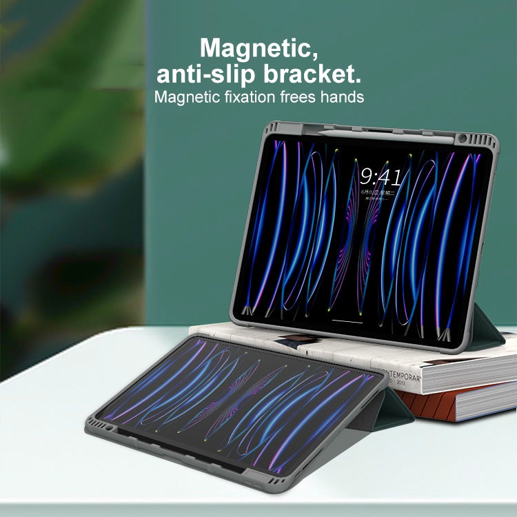 For iPad Air 11 2025 / 2024 Mutural PC Hybrid TPU Leather Smart Tablet Case(Black) - HoMEdemic™ 