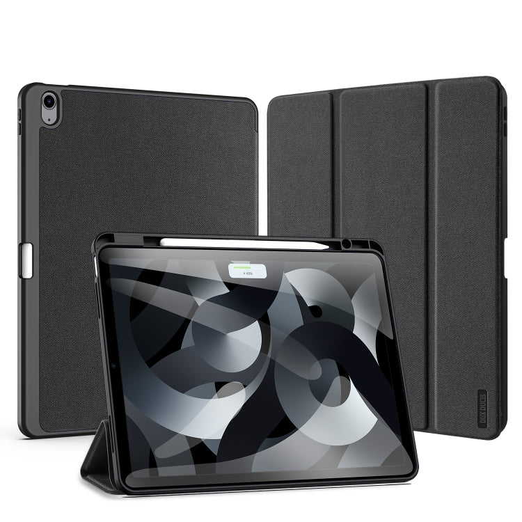 For iPad Air 13 2024 / 2025 / 2026 DUX DUCIS Domo Series Cloth Texture Magnetic Leather Tablet Case(Black) - HoMEdemic™ 