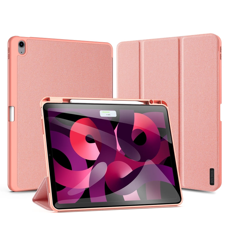 For iPad Air 13 2024 / 2025 / 2026 DUX DUCIS Domo Series Cloth Texture Magnetic Leather Tablet Case(Pink) - HoMEdemic™ 