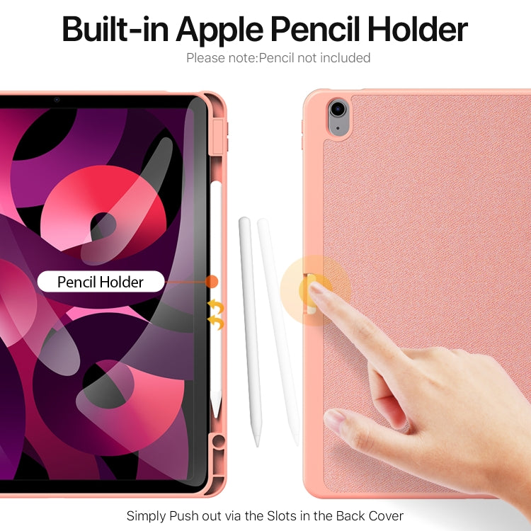 For iPad Air 13 2024 / 2025 / 2026 DUX DUCIS Domo Series Cloth Texture Magnetic Leather Tablet Case(Pink) - HoMEdemic™ 