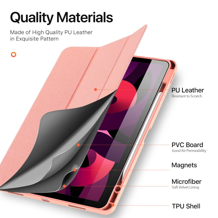 For iPad Air 13 2024 / 2025 / 2026 DUX DUCIS Domo Series Cloth Texture Magnetic Leather Tablet Case(Pink) - HoMEdemic™ 